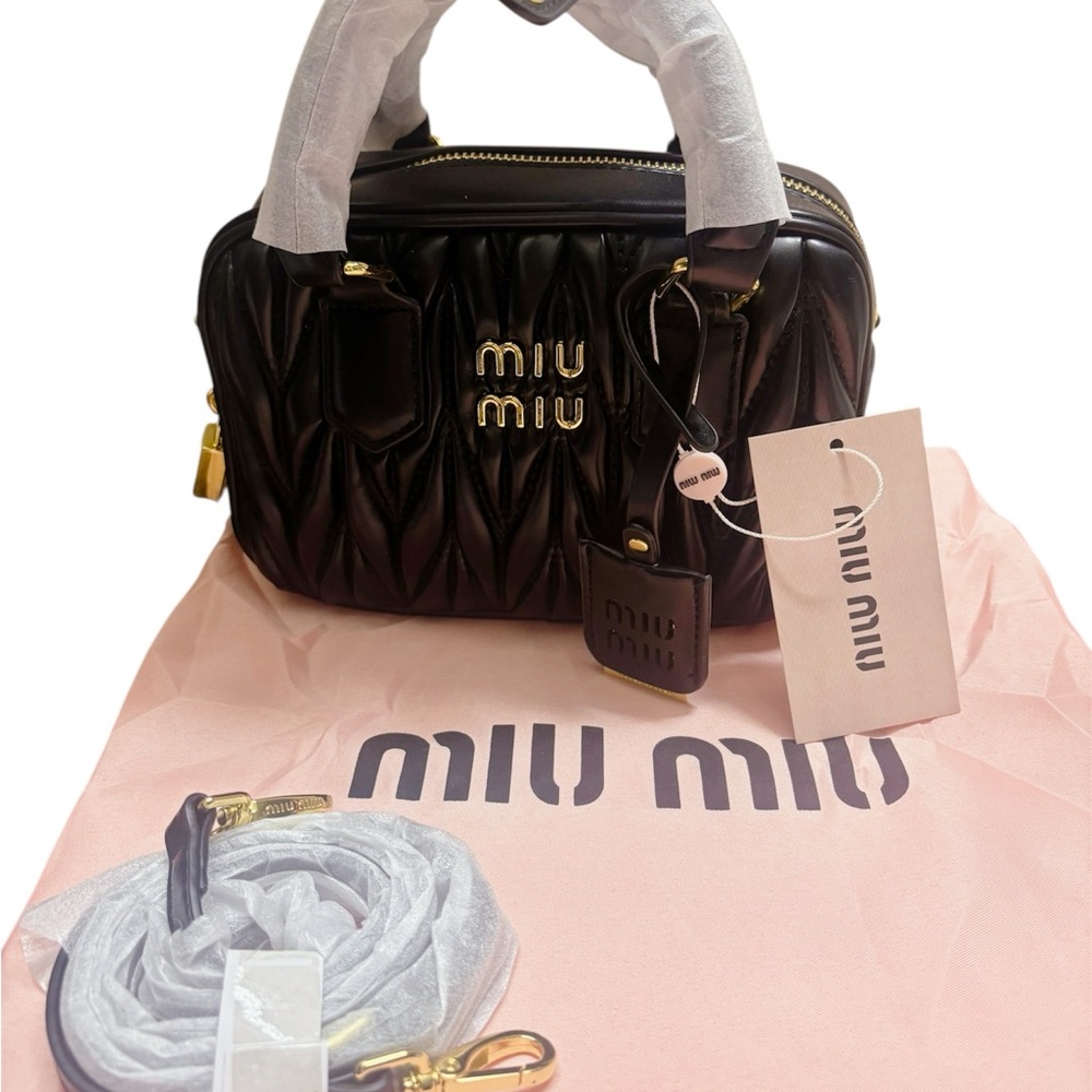Miu Miu Black Quilted Crossbody Bag